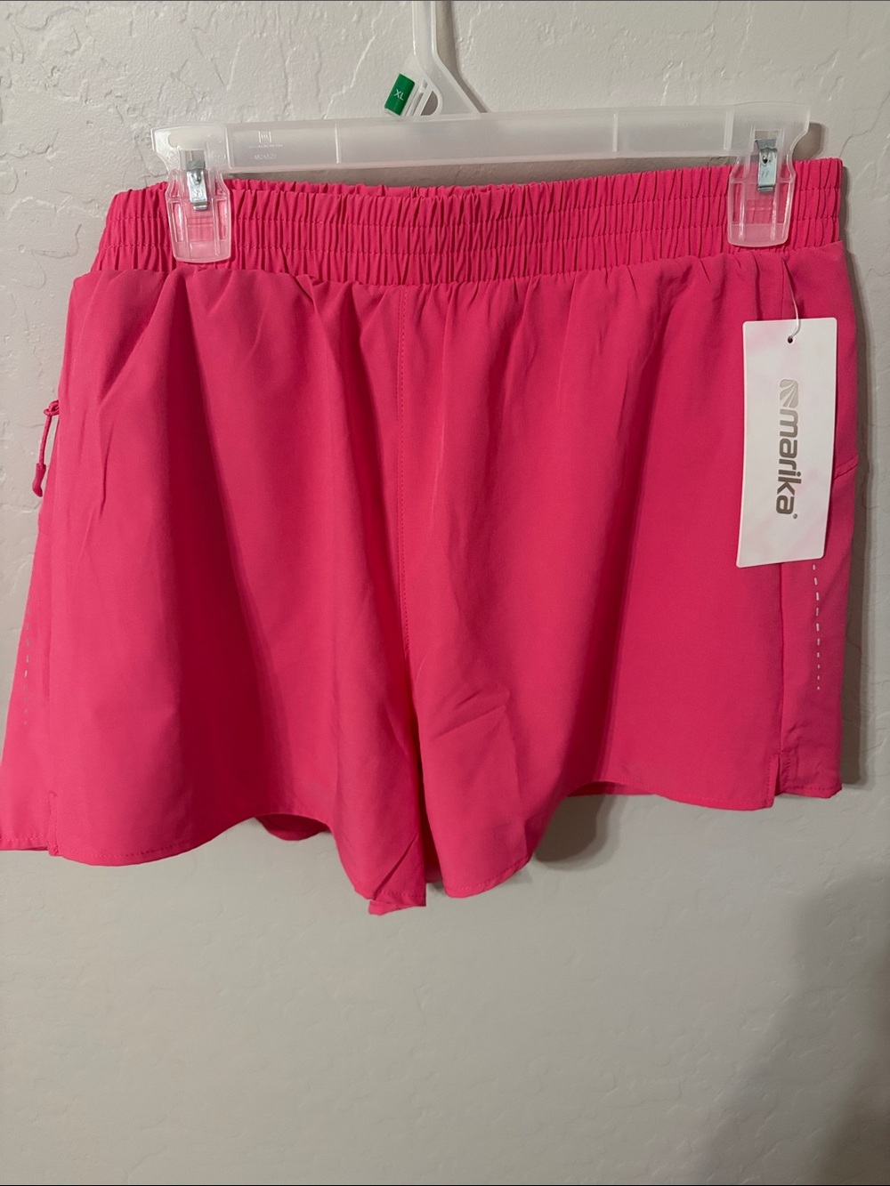 Marika Pink Athletic Shorts with Elastic Waistband